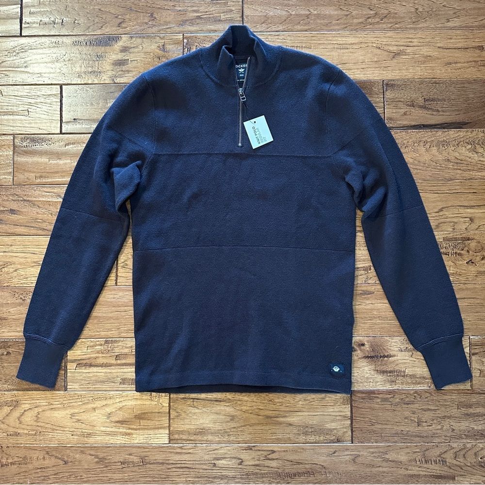 New With Tag Dockers Brown Long Sleeve Knit Polo Regular Fit Recycled Material